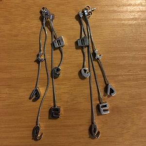 Diesel Extruded Font Earrings